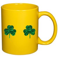 Four Leaf Clover Boobs Lucky St Patricks Day 11oz C Handle Ceramic Mug