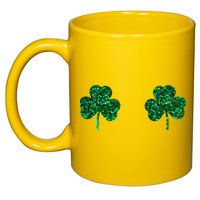 Four Leaf Clover Boobs Lucky St Patricks Day 11oz C Handle Ceramic Mug