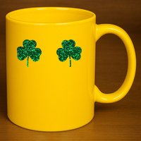 Four Leaf Clover Boobs Lucky St Patricks Day 11oz C Handle Ceramic Mug