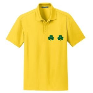 Four Leaf Clover Boobs Lucky St Patricks Day Dry Zone Grid Polo