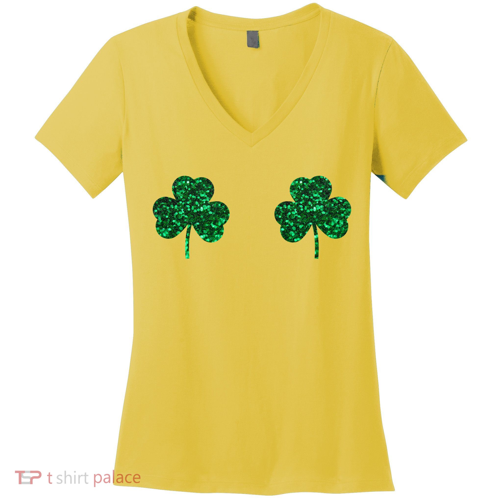 Four Leaf Clover Boobs Lucky St Patricks Day Women's V-Neck T-Shirt