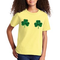 Four Leaf Clover Boobs Lucky St Patricks Day Kids T-Shirt