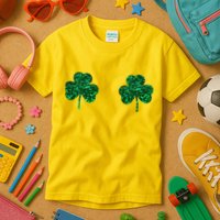 Four Leaf Clover Boobs Lucky St Patricks Day Kids T-Shirt