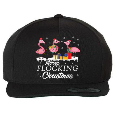 Flamingo Lover Christmas Bird Merry Flocking Christmas Gift Wool Snapback Cap