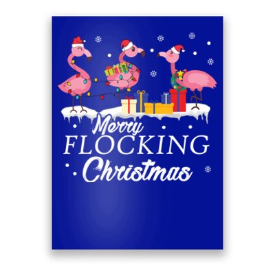 Flamingo Lover Christmas Bird Merry Flocking Christmas Gift Poster