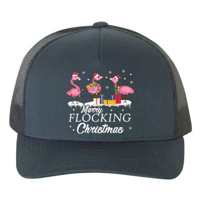 Flamingo Lover Christmas Bird Merry Flocking Christmas Gift Yupoong Adult 5-Panel Trucker Hat