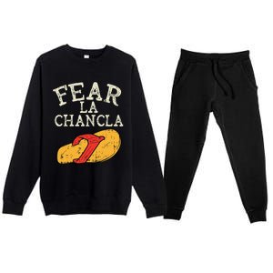 Fear La Chancla Funny Cinco De Mayo Spanish Mexican Premium Crewneck Sweatsuit Set