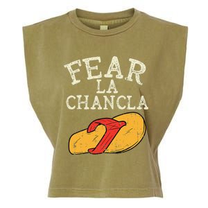 Fear La Chancla Funny Cinco De Mayo Spanish Mexican Garment-Dyed Women's Muscle Tee