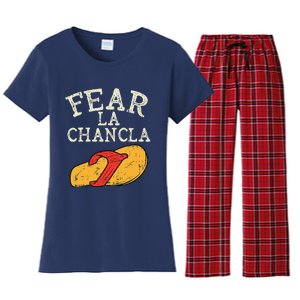 Fear La Chancla Funny Cinco De Mayo Spanish Mexican Women's Flannel Pajama Set