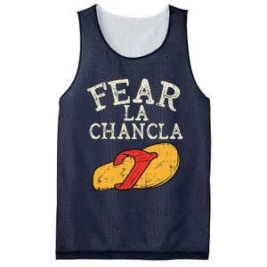 Fear La Chancla Funny Cinco De Mayo Spanish Mexican Mesh Reversible Basketball Jersey Tank