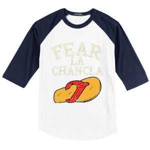 Fear La Chancla Funny Cinco De Mayo Spanish Mexican Baseball Sleeve Shirt