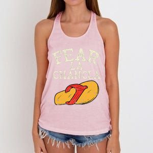 Fear La Chancla Funny Cinco De Mayo Spanish Mexican Women's Knotted Racerback Tank