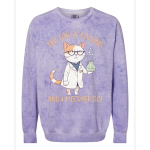 Funny Lab Cat Laboratory Chemistry Colorblast Crewneck Sweatshirt