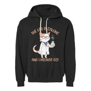 Funny Lab Cat Laboratory Chemistry Garment-Dyed Fleece Hoodie