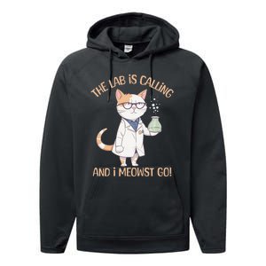 Funny Lab Cat Laboratory Chemistry Performance Fleece Hoodie