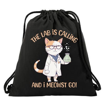 Funny Lab Cat Laboratory Chemistry Drawstring Bag