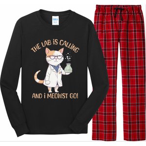 Funny Lab Cat Laboratory Chemistry Long Sleeve Pajama Set