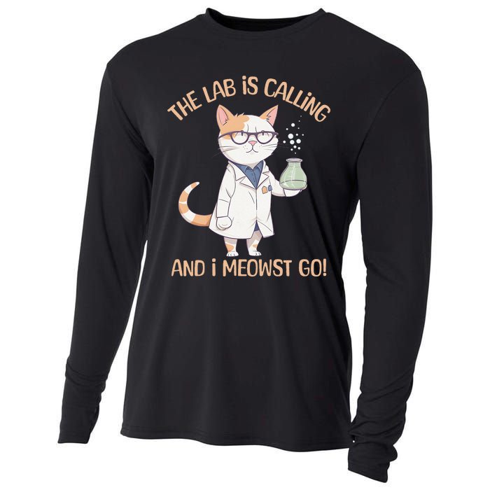 Funny Lab Cat Laboratory Chemistry Cooling Performance Long Sleeve Crew