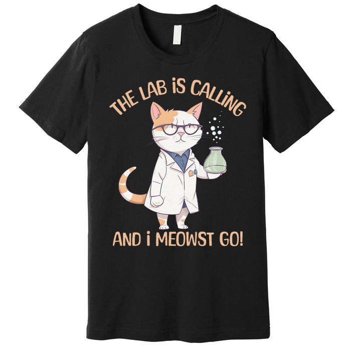 Funny Lab Cat Laboratory Chemistry Premium T-Shirt