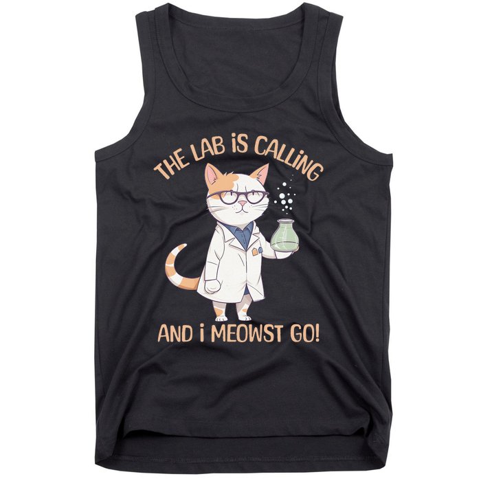 Funny Lab Cat Laboratory Chemistry Tank Top