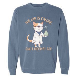 Funny Lab Cat Laboratory Chemistry Garment-Dyed Sweatshirt