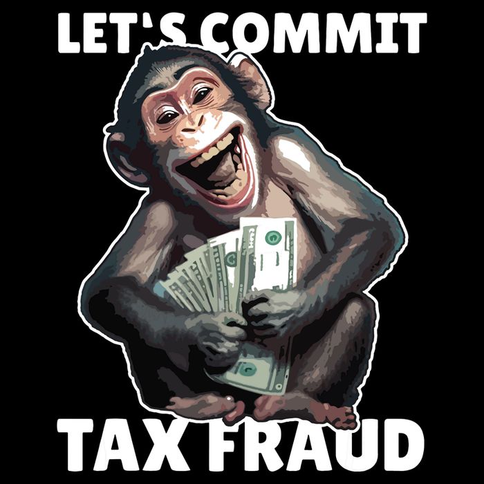 Funny Lets Commit Tax Fraud Monkey Outfit Tax Day Sayings Flexfit Unipanel Trucker Cap