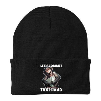Funny Lets Commit Tax Fraud Monkey Outfit Tax Day Sayings Beanie