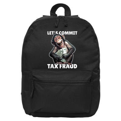 Funny Lets Commit Tax Fraud Monkey Outfit Tax Day Sayings 16 in Basic Backpack