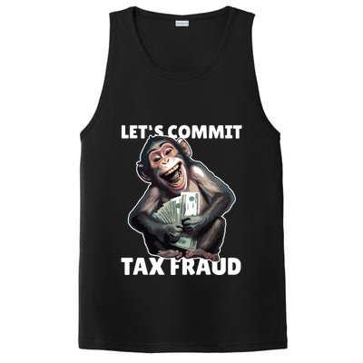 Funny Lets Commit Tax Fraud Monkey Outfit Tax Day Sayings PosiCharge Competitor Tank