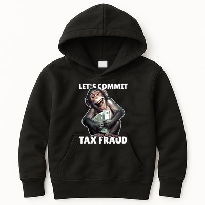Funny Lets Commit Tax Fraud Monkey Outfit Tax Day Sayings Kids Hoodie