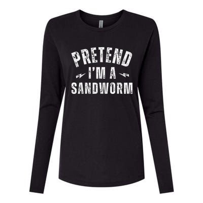 Funny Lazy Costume Last Minute Pretend IM A Sandworm Womens Cotton Relaxed Long Sleeve T-Shirt