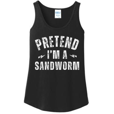 Funny Lazy Costume Last Minute Pretend IM A Sandworm Ladies Essential Tank