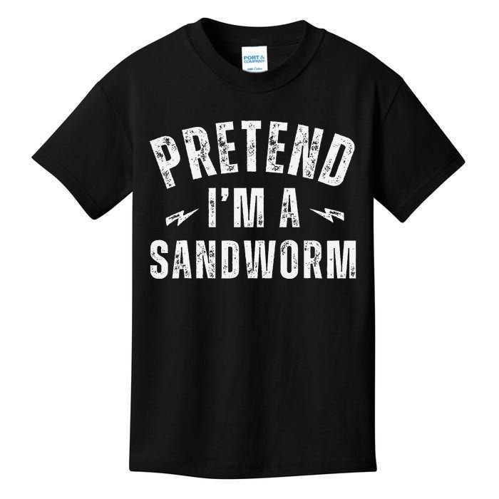 Funny Lazy Costume Last Minute Pretend IM A Sandworm Kids T-Shirt