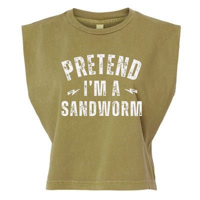 Funny Lazy Costume Last Minute Pretend IM A Sandworm Garment-Dyed Women's Muscle Tee