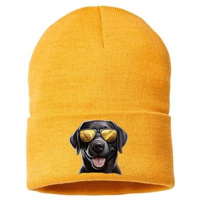 Funny Labrador Colorful Graffiti Dog Lover Sustainable Knit Beanie