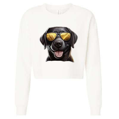 Funny Labrador Colorful Graffiti Dog Lover Cropped Pullover Crew