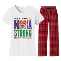 Funny Louisiana Culture T Vintag We Stand Nola Strong Appare Women's Flannel Pajama Set