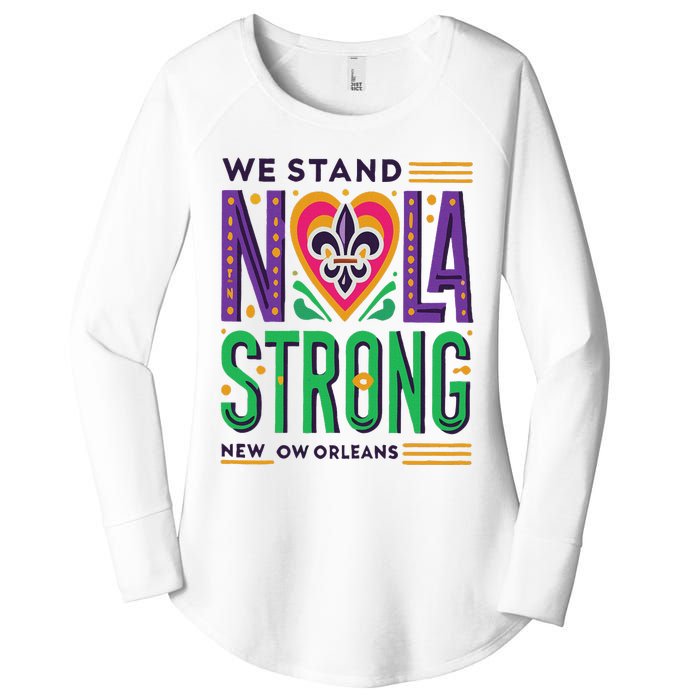 Funny Louisiana Culture T Vintag We Stand Nola Strong Appare Women's Perfect Tri Tunic Long Sleeve Shirt