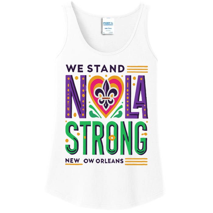 Funny Louisiana Culture T Vintag We Stand Nola Strong Appare Ladies Essential Tank