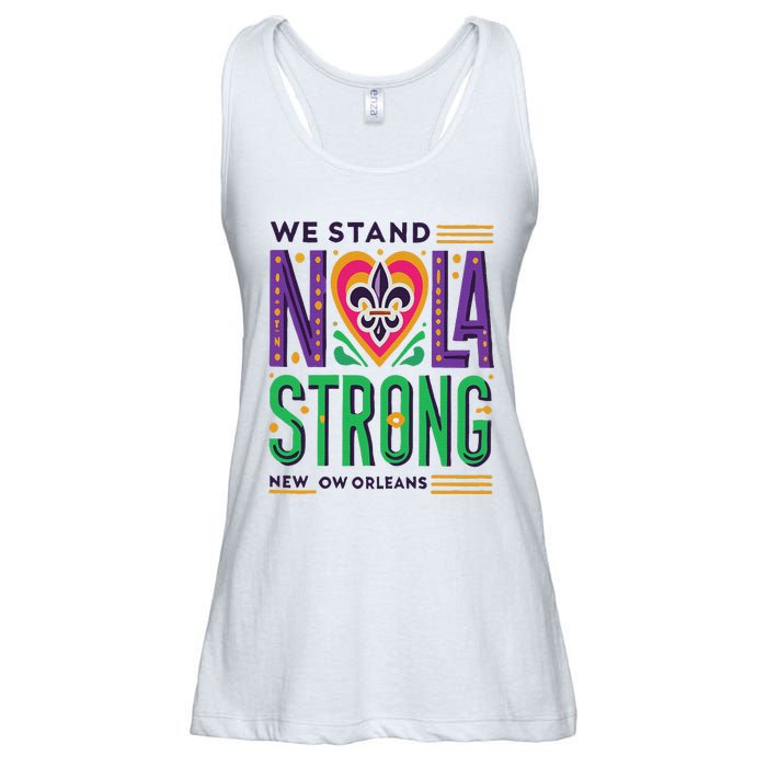 Funny Louisiana Culture T Vintag We Stand Nola Strong Appare Ladies Essential Flowy Tank