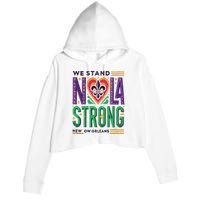 Funny Louisiana Culture T Vintag We Stand Nola Strong Appare Crop Fleece Hoodie