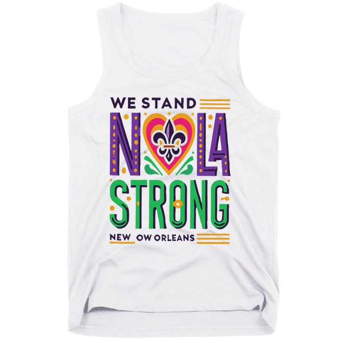 Funny Louisiana Culture T Vintag We Stand Nola Strong Appare Tank Top