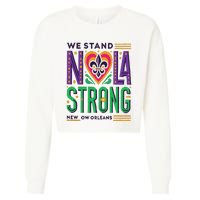 Funny Louisiana Culture T Vintag We Stand Nola Strong Appare Cropped Pullover Crew