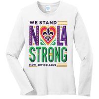 Funny Louisiana Culture T Vintag We Stand Nola Strong Appare Ladies Long Sleeve Shirt