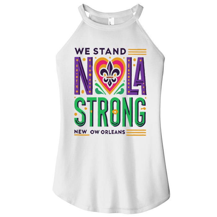 Funny Louisiana Culture T Vintag We Stand Nola Strong Appare Women's Perfect Tri Rocker Tank