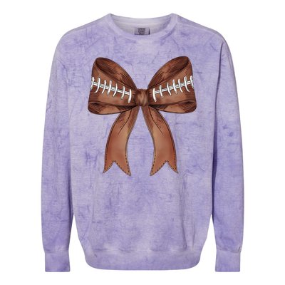 Football Lover Cute Bow Fall Colorblast Crewneck Sweatshirt