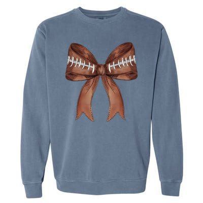 Football Lover Cute Bow Fall Garment-Dyed Sweatshirt