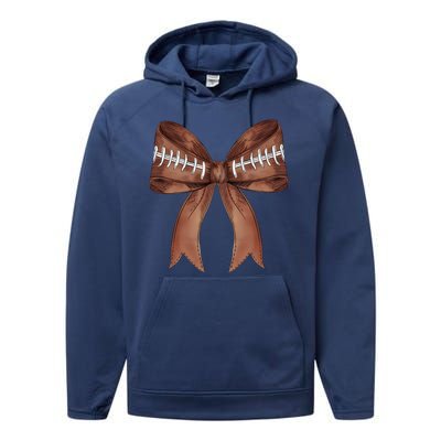 Football Lover Cute Bow Fall Performance Fleece Hoodie