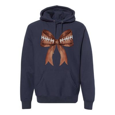 Football Lover Cute Bow Fall Premium Hoodie