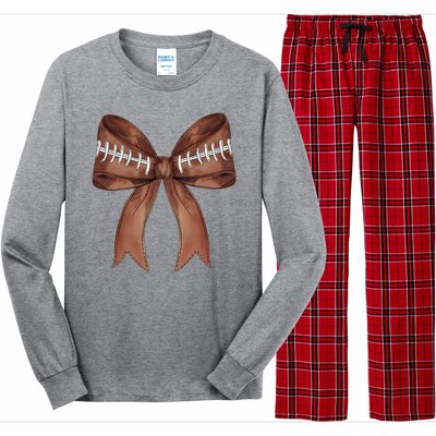 Football Lover Cute Bow Fall Long Sleeve Pajama Set